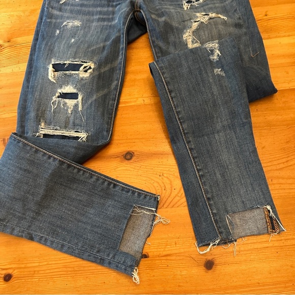 American Eagle outfitters Super Stretch Super Low Legging Ripped Raw Edges 6 - Picture 3 of 13